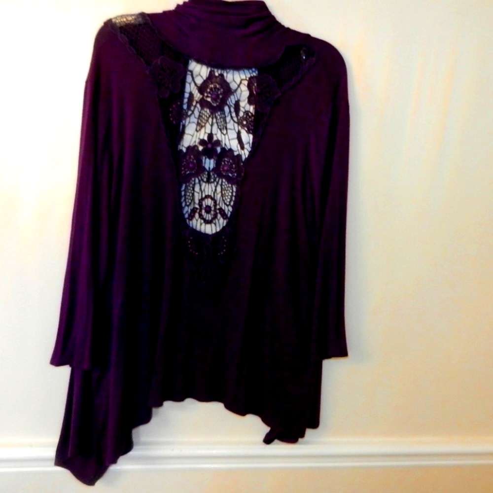 Nue Options GrapeDEEP PURPLE jacket lace beading / cut back 1X GROUGOUS